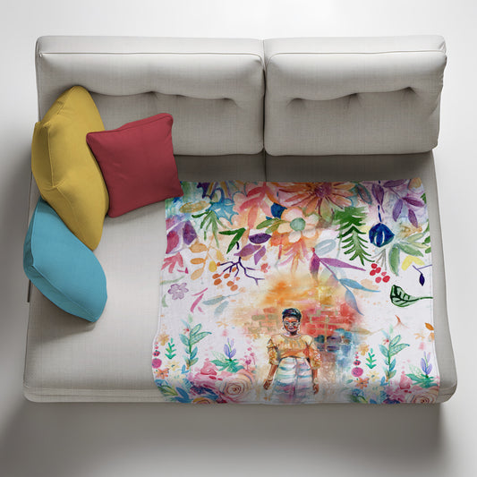 Flower Journey Light Weight Fleece Blanket by Kristin van Lieshout