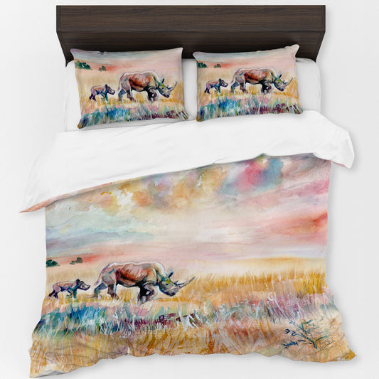 Rhino By Kristin Van Lieshout Duvet Cover Set