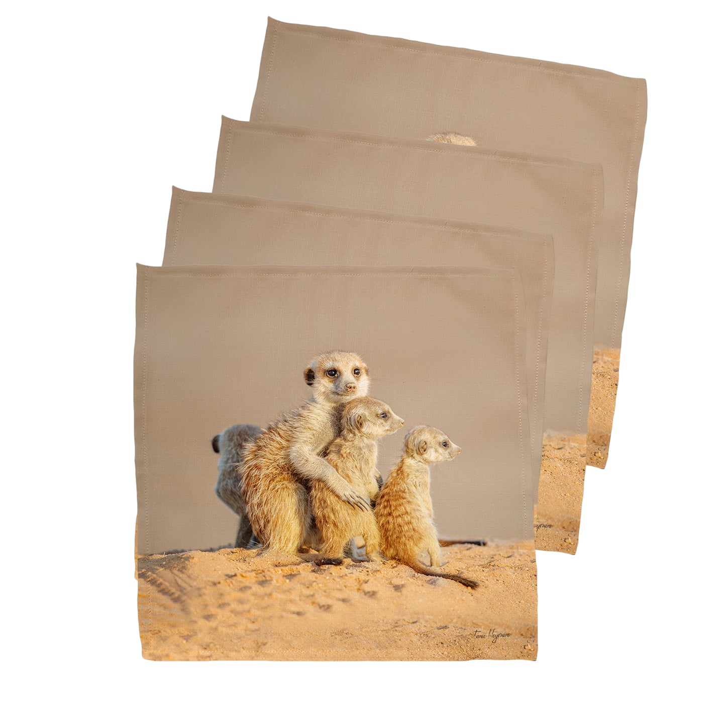 Kalahari Meerkat Napkins by Fanie Heymans