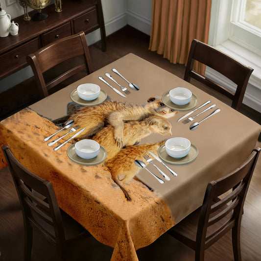Kalahari Meerkat Square Tablecloth by Fanie Heymans
