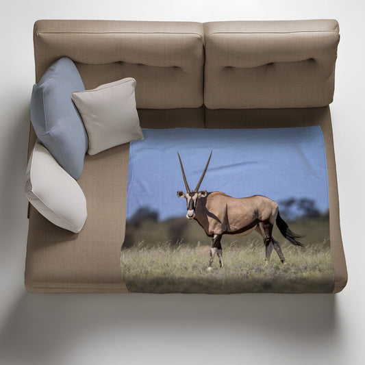 Kgalagadi Gemsbok Light Weight Fleece Blanket by Fanie Heymans