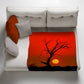 Kgalagadi Red Sunset Dead Tree Light Weight Fleece Blanket By Fanie Heymans