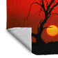 Kgalagadi Red Sunset Dead Tree Light Weight Fleece Blanket By Fanie Heymans