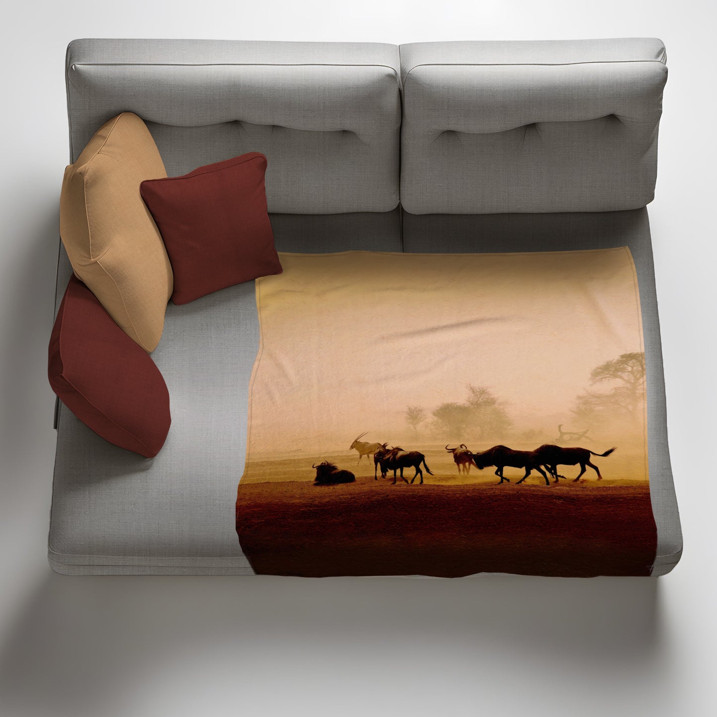 Kgalagadi Landscape Rain Storm Light Weight Fleece Blanket by Fanie Heymans