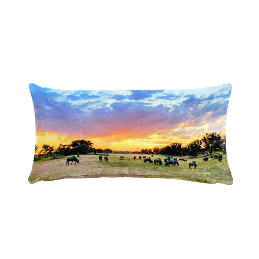 Kgalagadi Landscape Rain Storm Oblong Luxury Scatter  by Fanie Heymans