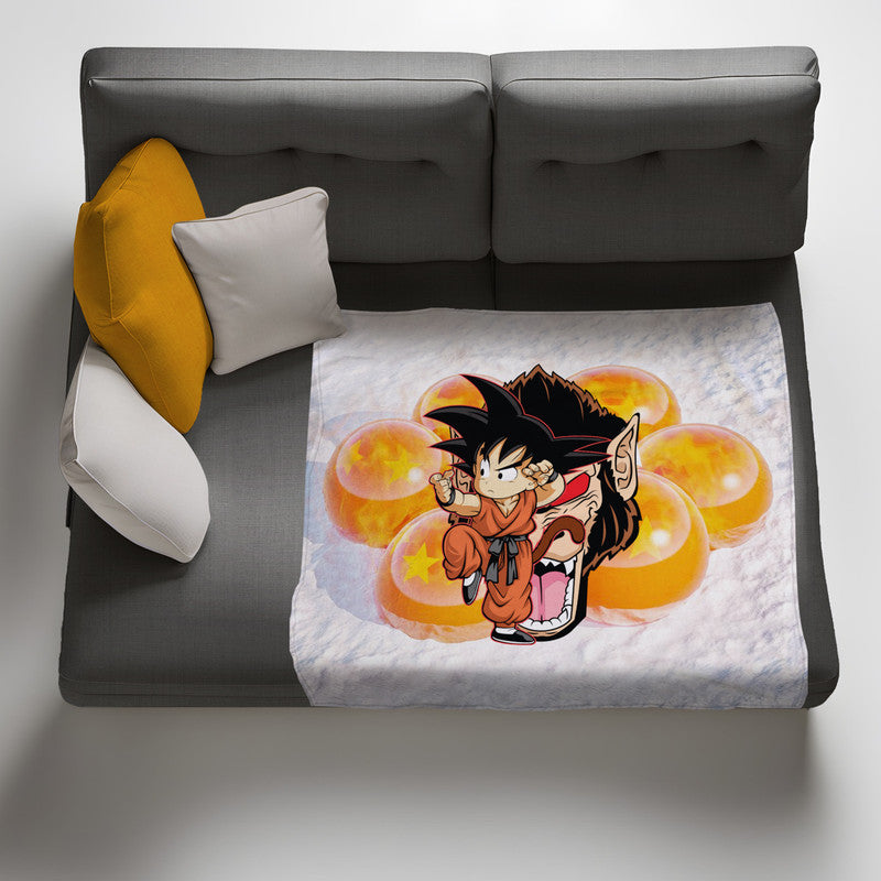 Kid Goku Light Weight Fleece Blanket