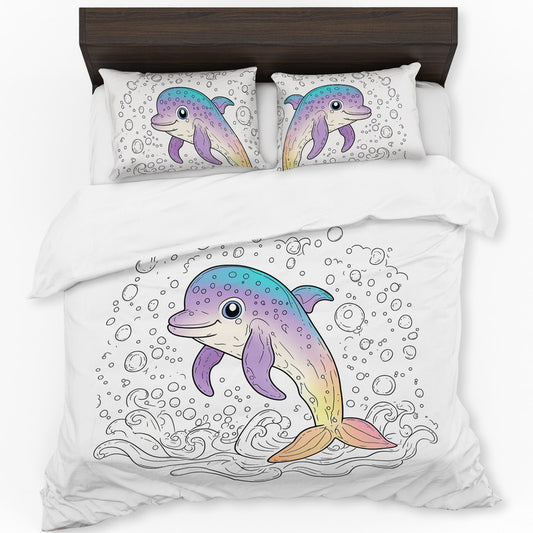 Kids Dolphin Duvet Cover Set by Wikus Schalkwyk