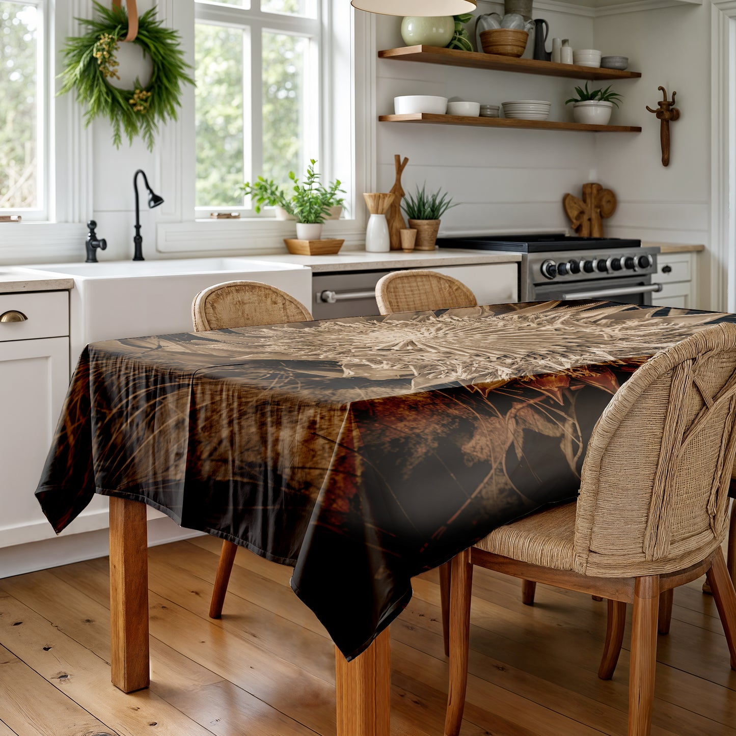 King Protea Sepia Rectangle Tablecloth by Annette Heymans