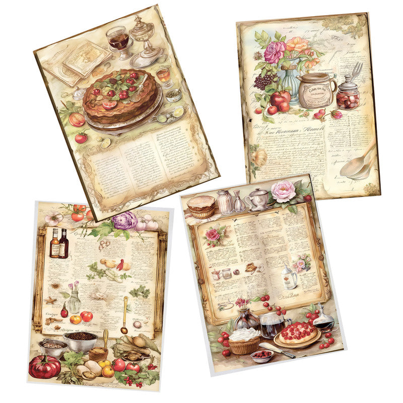 Kitchen Cake and Fruits Decoupage A3