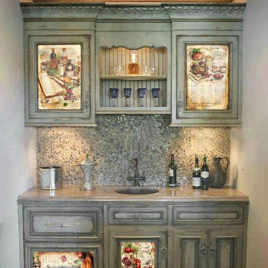 Kitchen Cook Book Decoupage A3