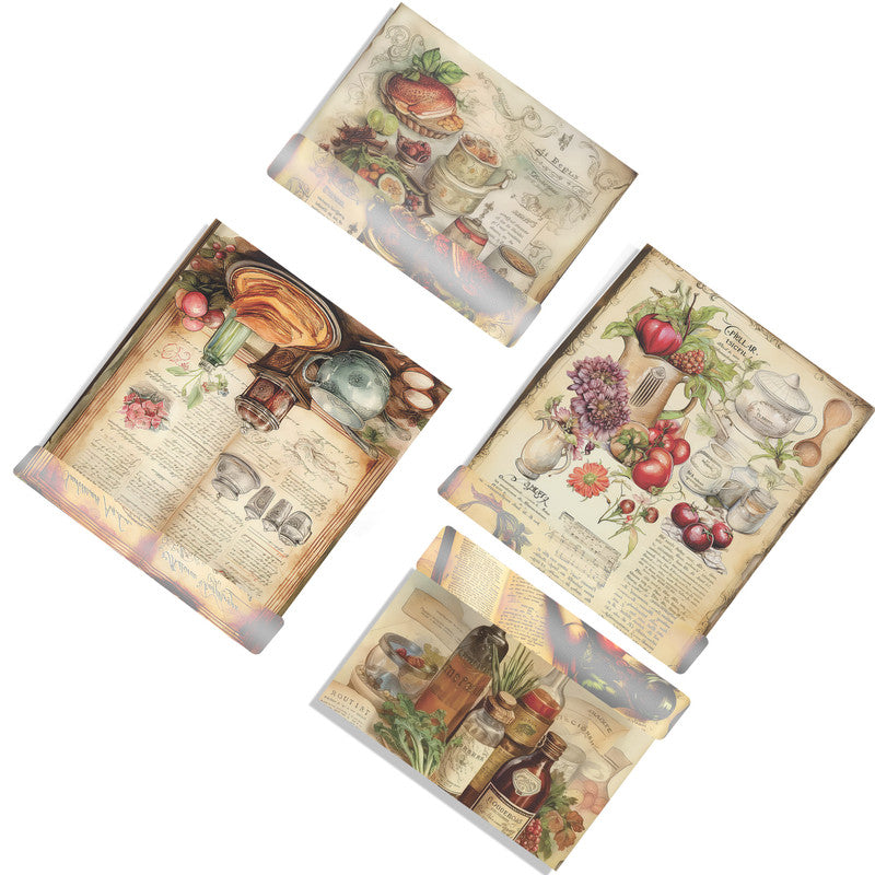 Kitchen Cook Book Decoupage A3