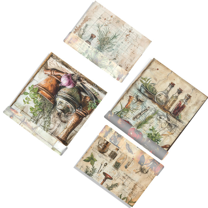 Kitchen Herb Mixers Decoupage A3