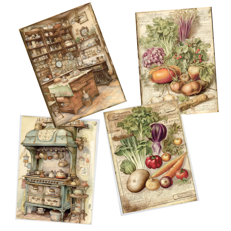Kitchen Vegetables Decoupage A3