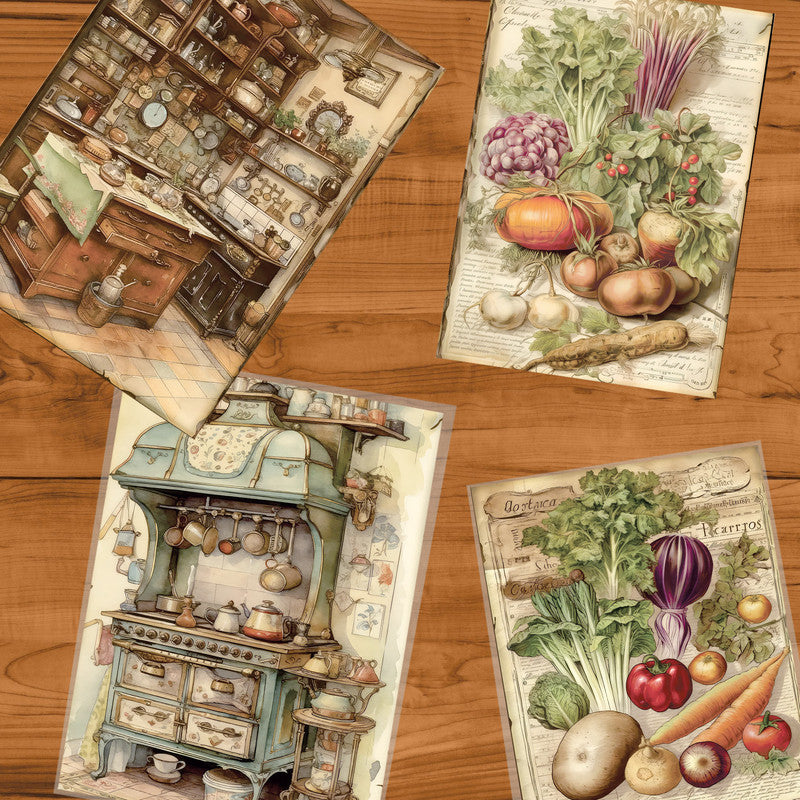 Kitchen Vegetables Decoupage A3