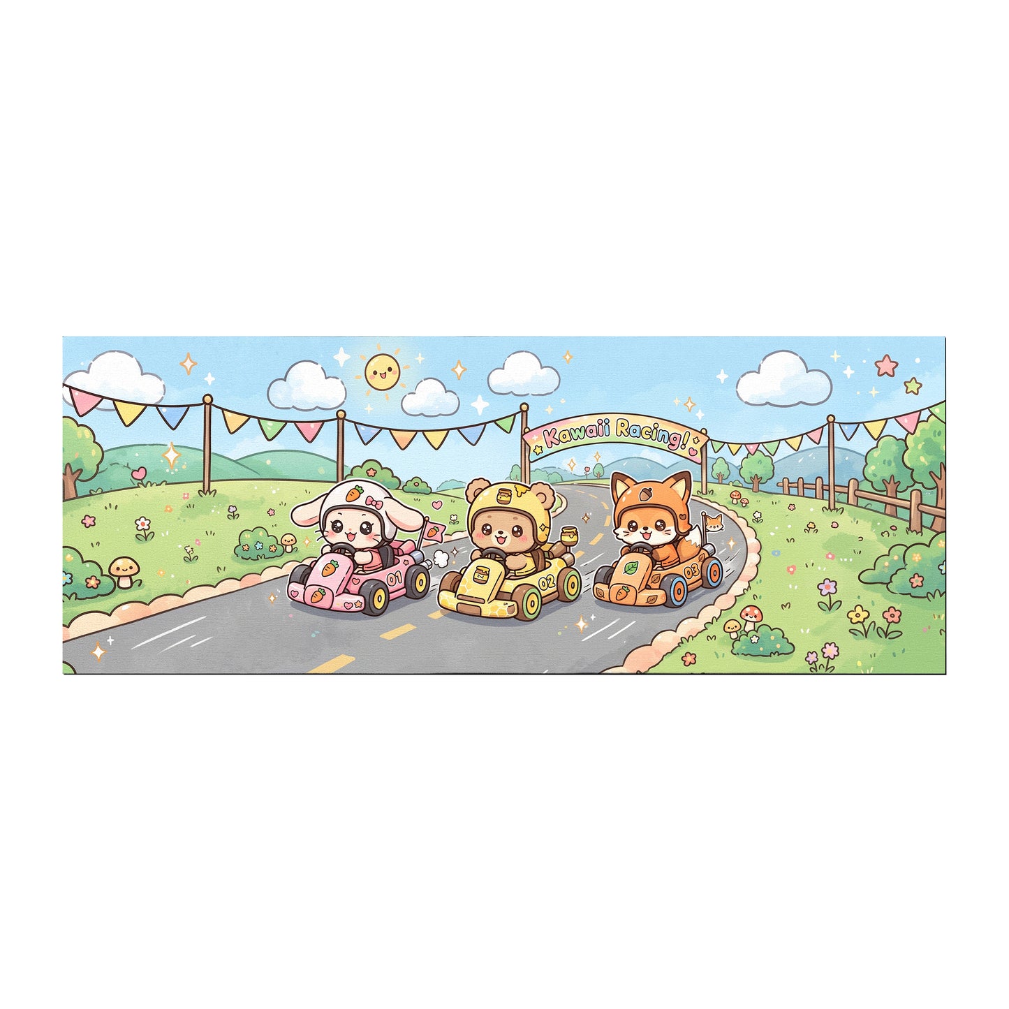 Kitten Race Desk Pad