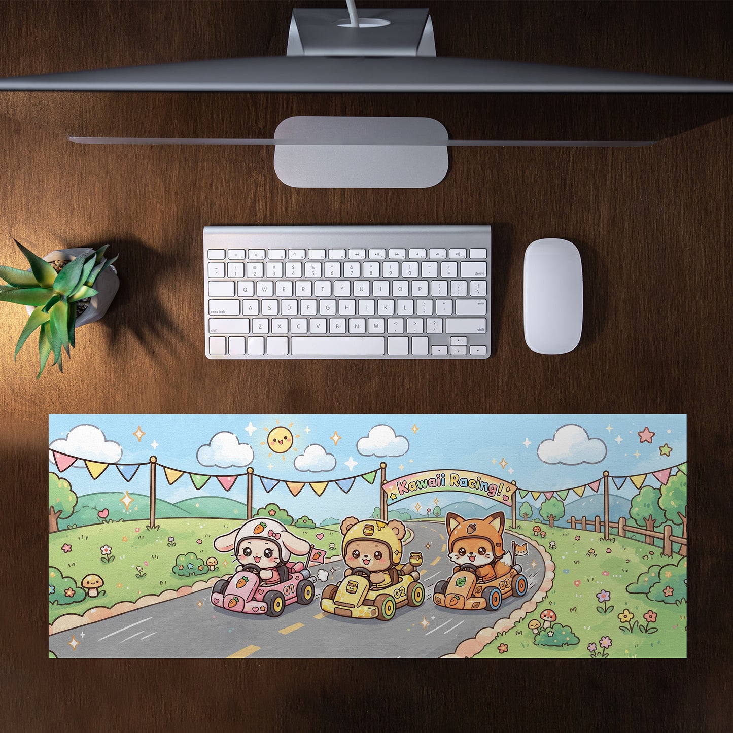 Kitten Race Desk Pad