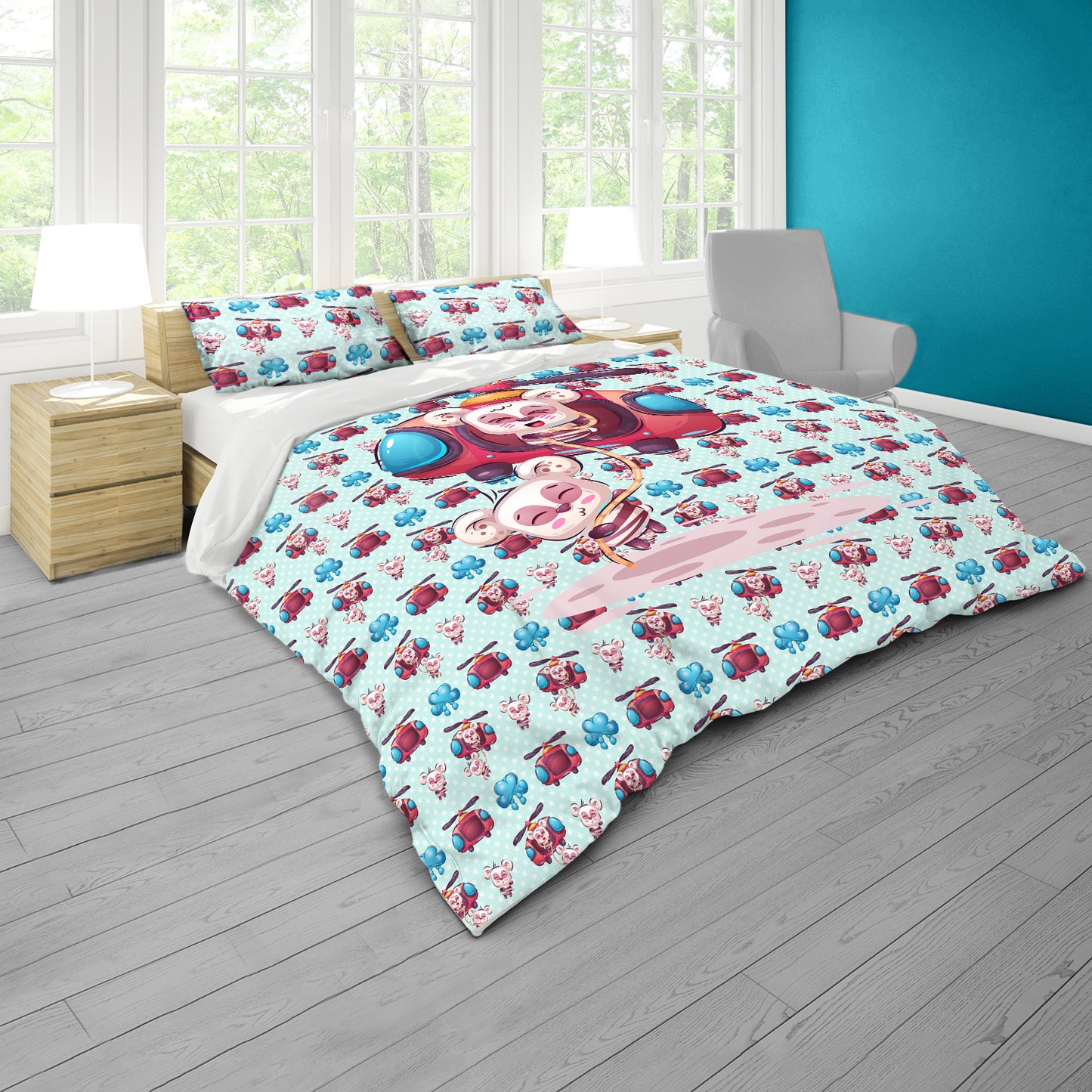 Koala-Copter Kids Duvet Cover Set