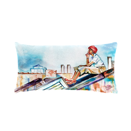 Roof top Wanderer By Kristin Van Lieshout Oblong Luxury Scatter