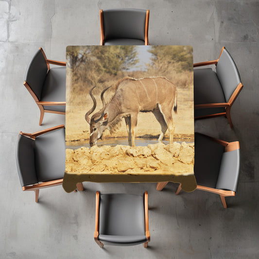 Kudu Bull Square Tablecloth by annette Heymans