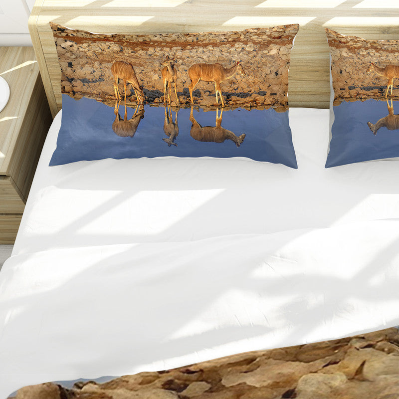 Kudu Drinking Water Duvet Cover Set by Fanie Heymans