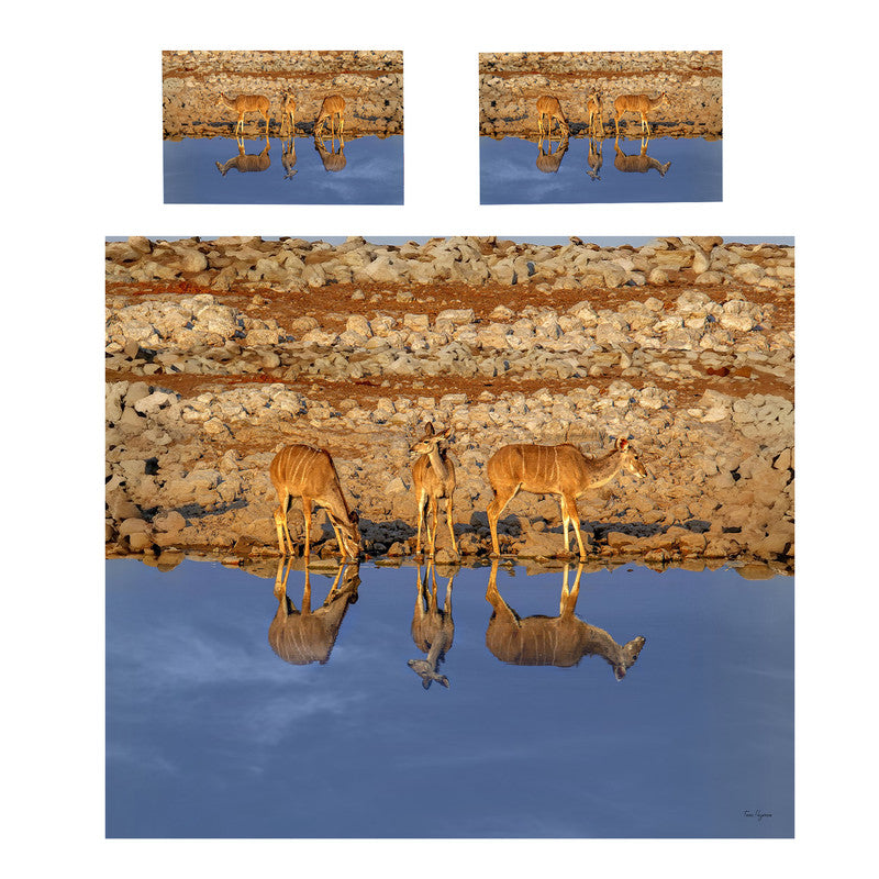 Kudu Drinking Water Duvet Cover Set by Fanie Heymans