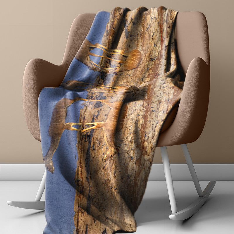 Kudu Drinking Water Light Weight Fleece Blanket by Fanie Heymans