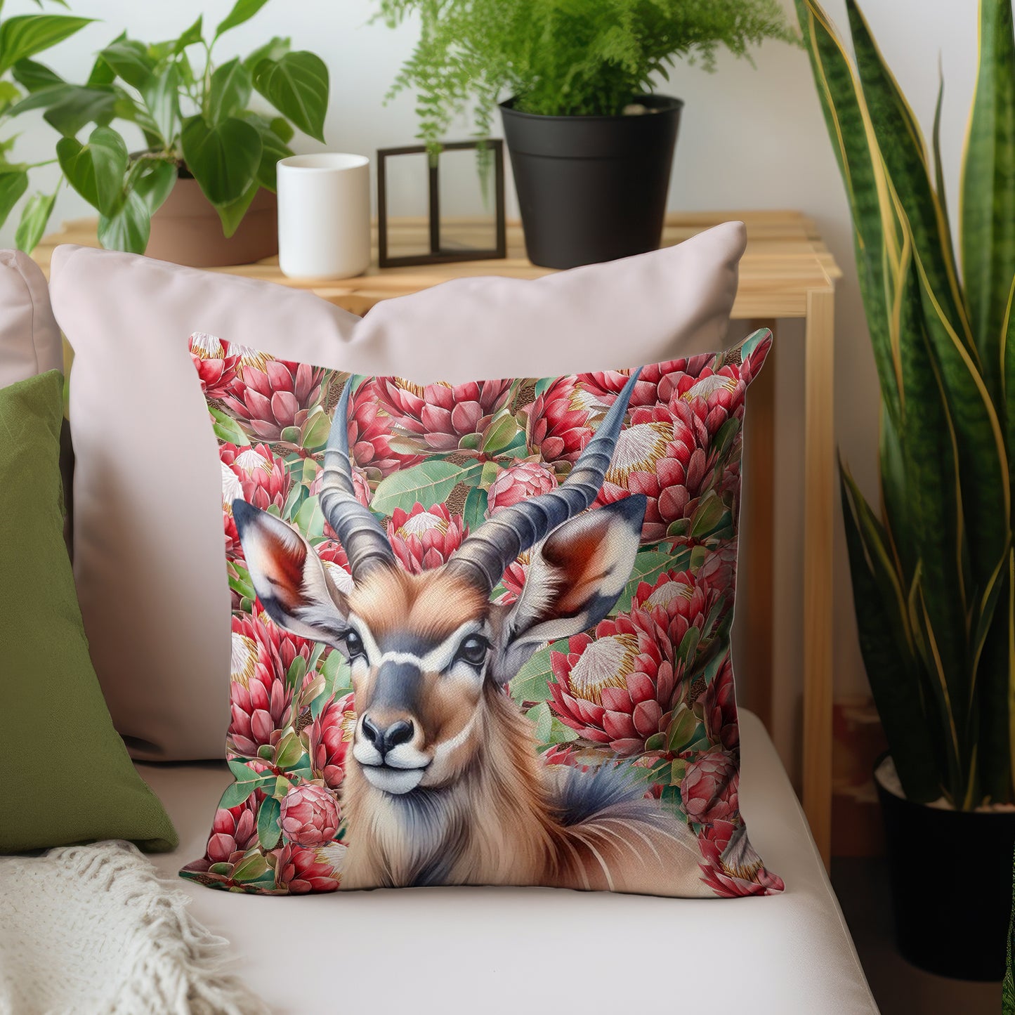Kudu & Red Protea Luxury Scatter by Mark van Vuuren