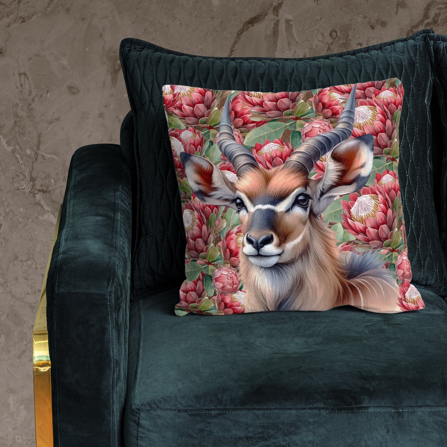 Kudu & Red Protea Luxury Scatter by Mark van Vuuren
