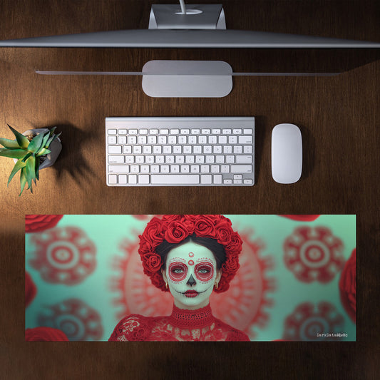 Lady in Red Large Desk Pad by Wikus Schalkwyk