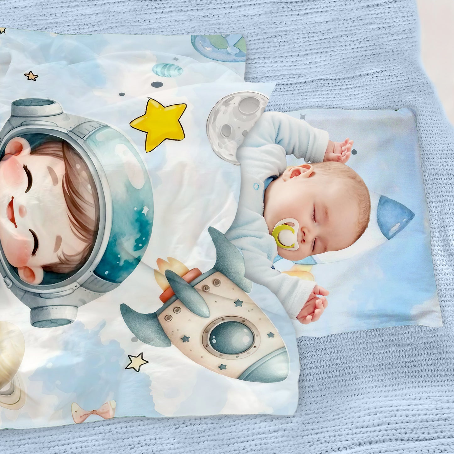Lamb on a Cloud Little Astronaut Cot Set