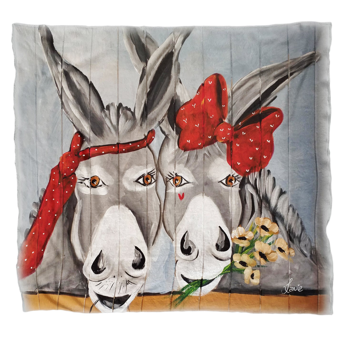 Donkey Love Fleece by Lanie's Art