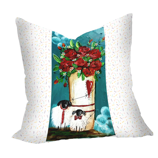 Red Floral Sheep Luxury Scatter By Lanie's Art