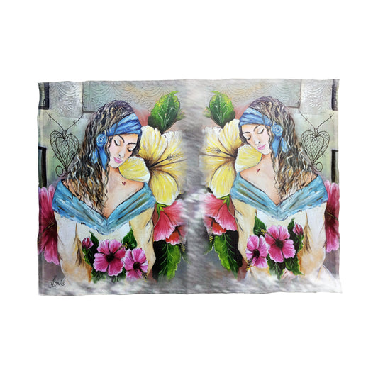 Resting Yellow Flowers By Lanie's Art Tea Towel