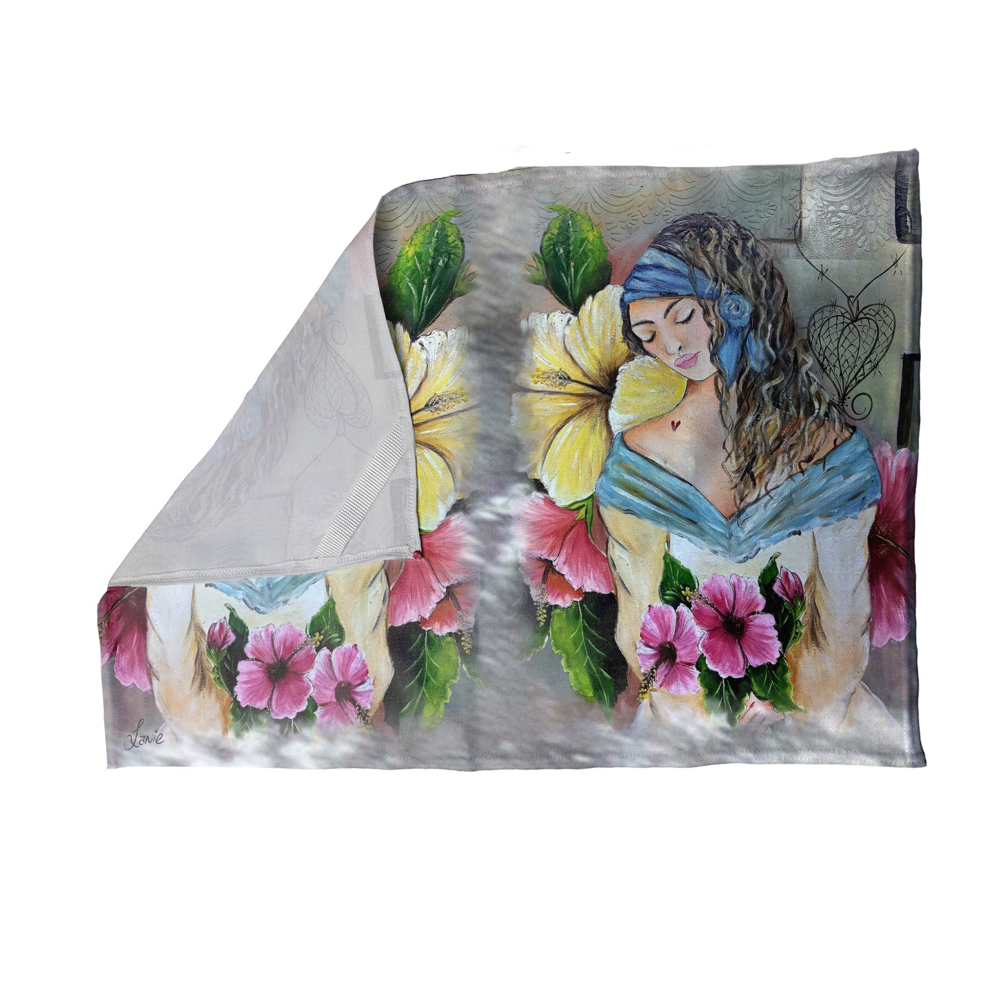 Resting Yellow Flowers By Lanie's Art Tea Towel