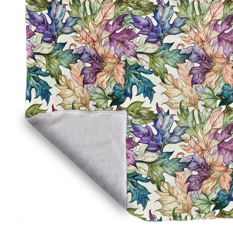 Large Leaves Light Weight Fleece Blanket