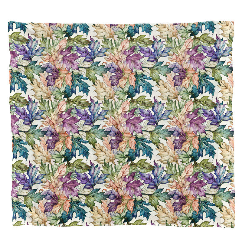 Large Leaves Light Weight Fleece Blanket