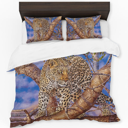 Laser Focused Leopard Duvet Cover Set by Delene Lambert