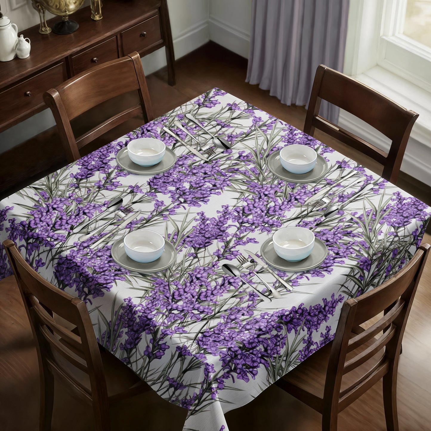 Lavender Field By Mark Van Vuuren Square Tablecloth