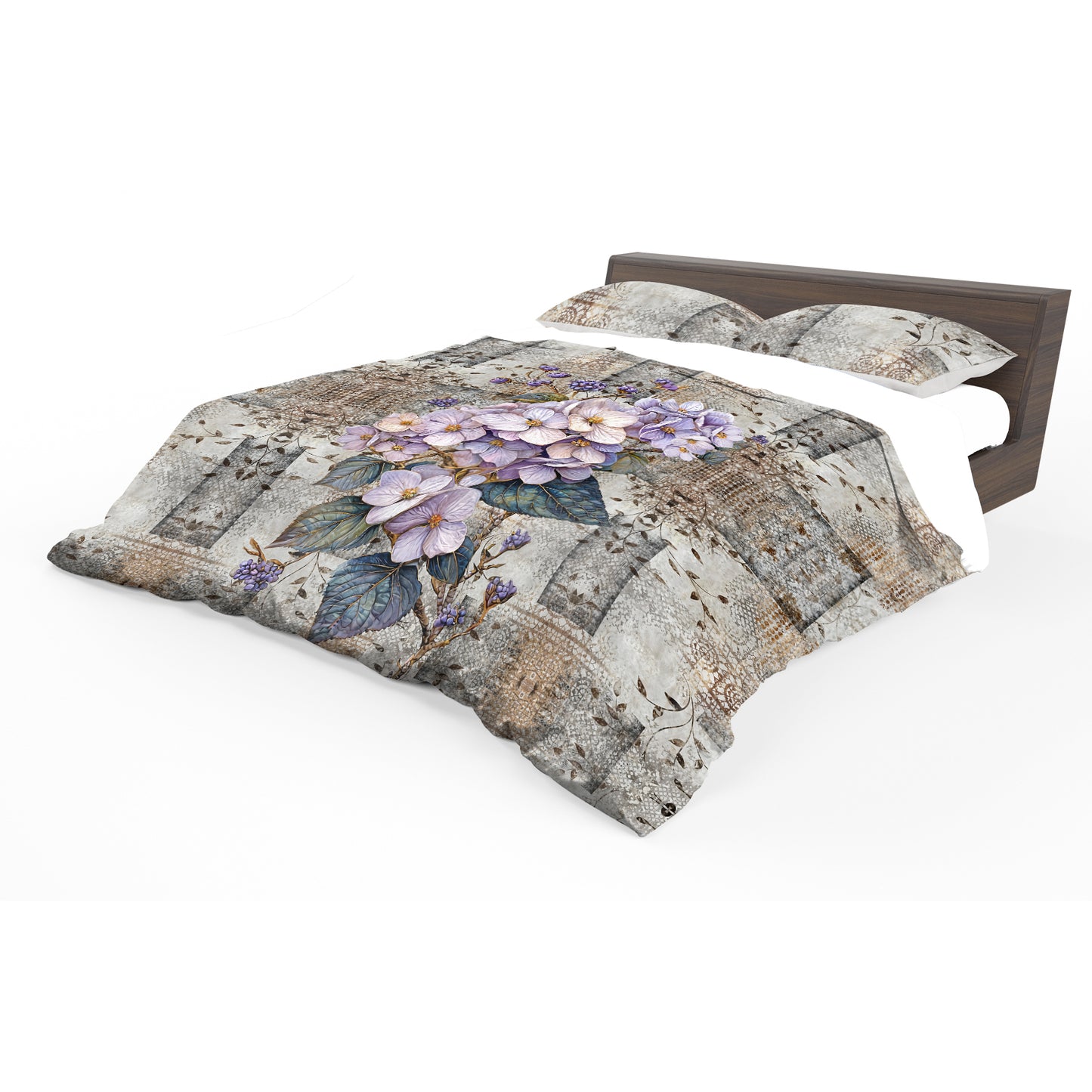 Lavender Hydrangeas Duvet Cover Set