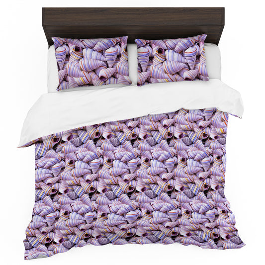 Lavender Tide Shells Duvet Cover Set