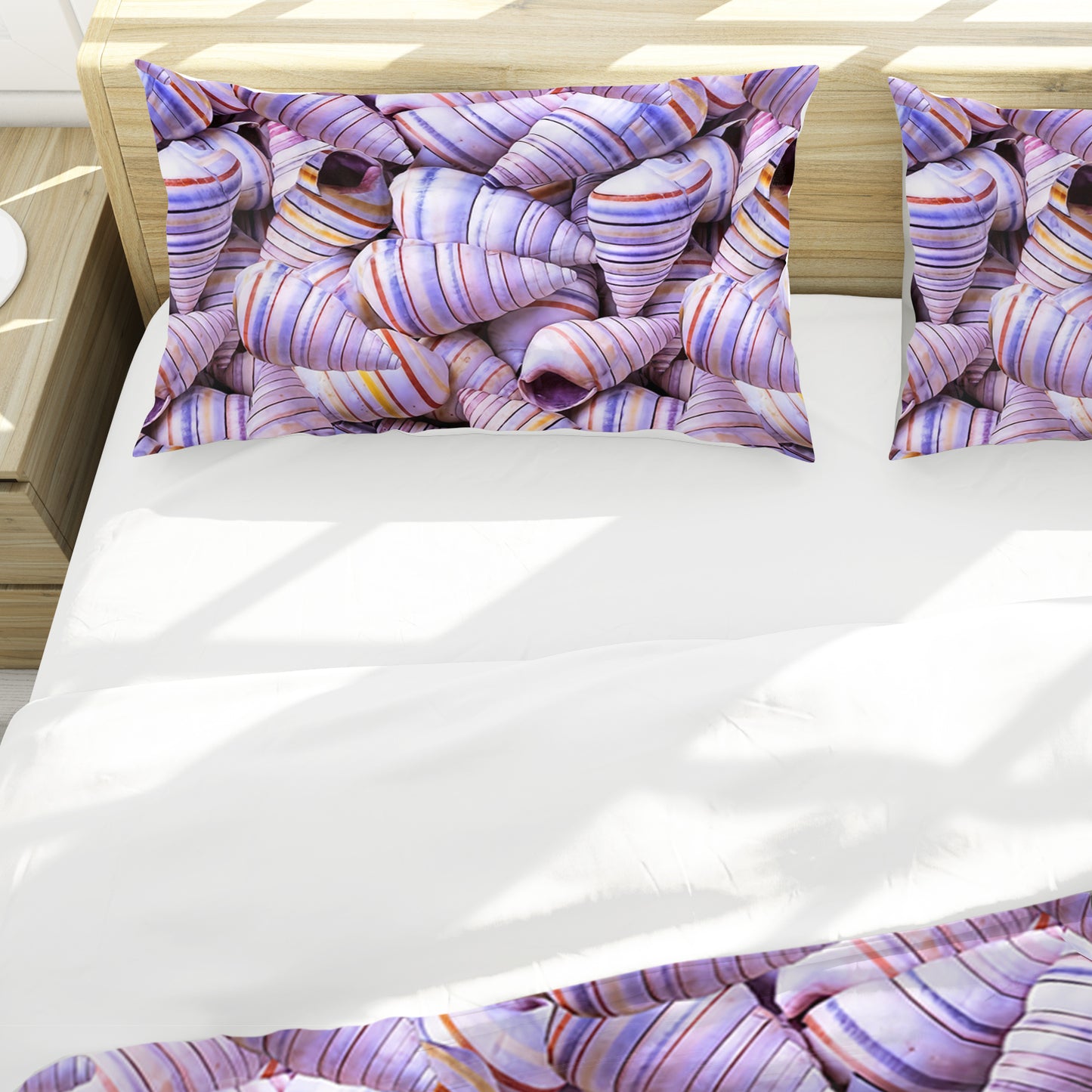 Lavender Tide Shells Duvet Cover Set