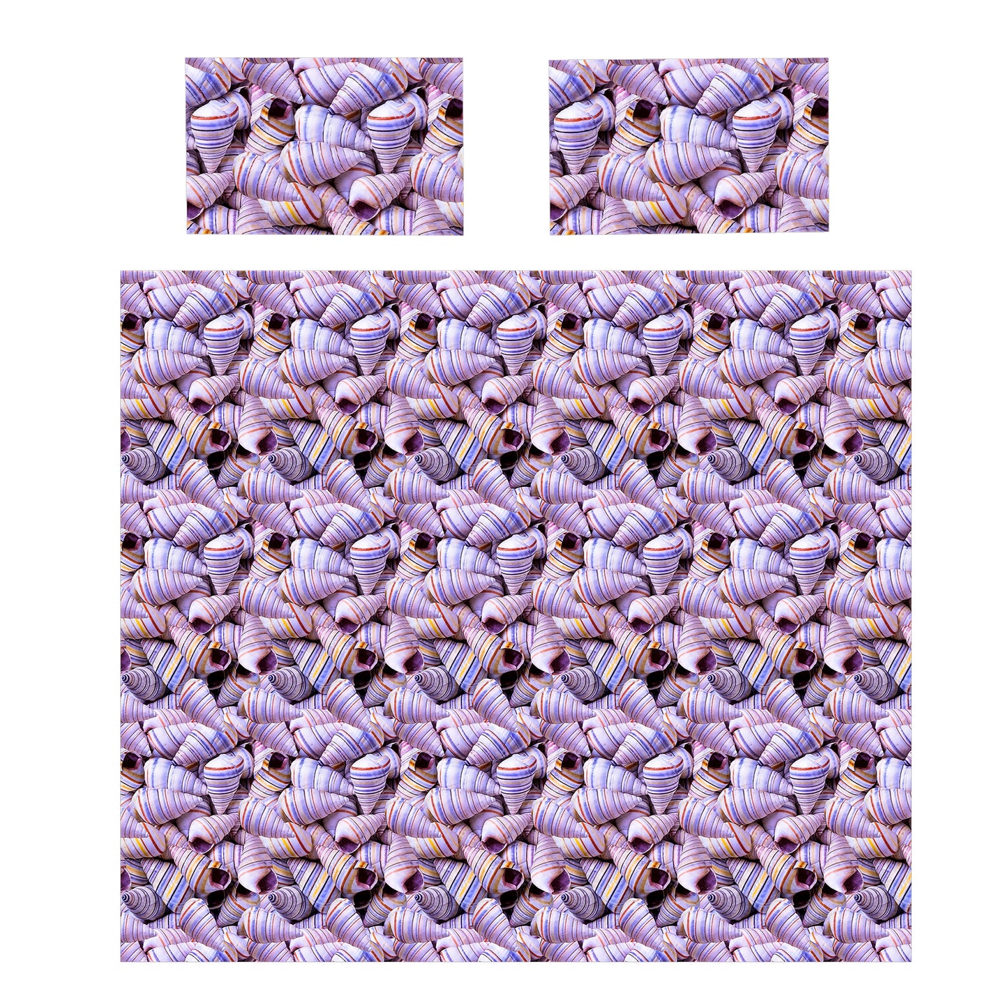 Lavender Tide Shells Duvet Cover Set
