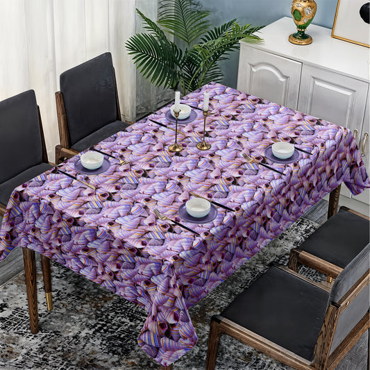 Lavender Tide Shells Rectangle Tablecloth