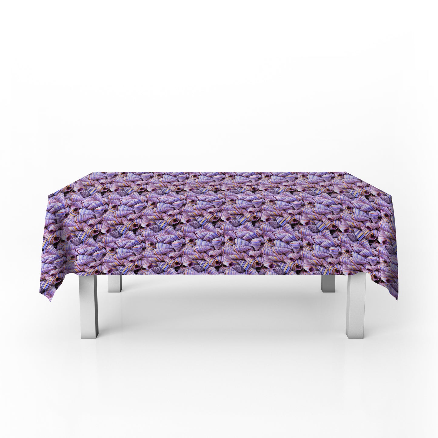 Lavender Tide Shells Rectangle Tablecloth