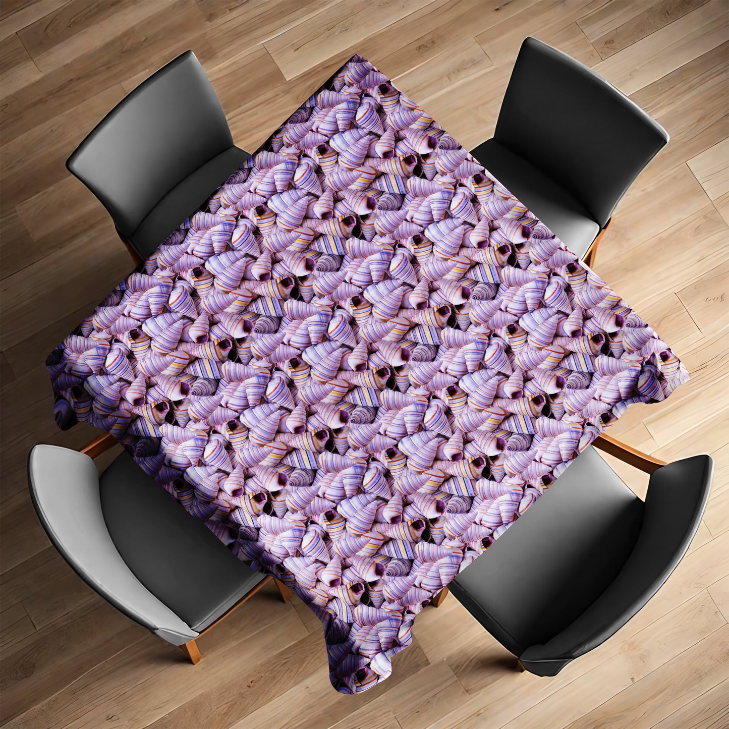 Lavender Tide Shells Square Tablecloth