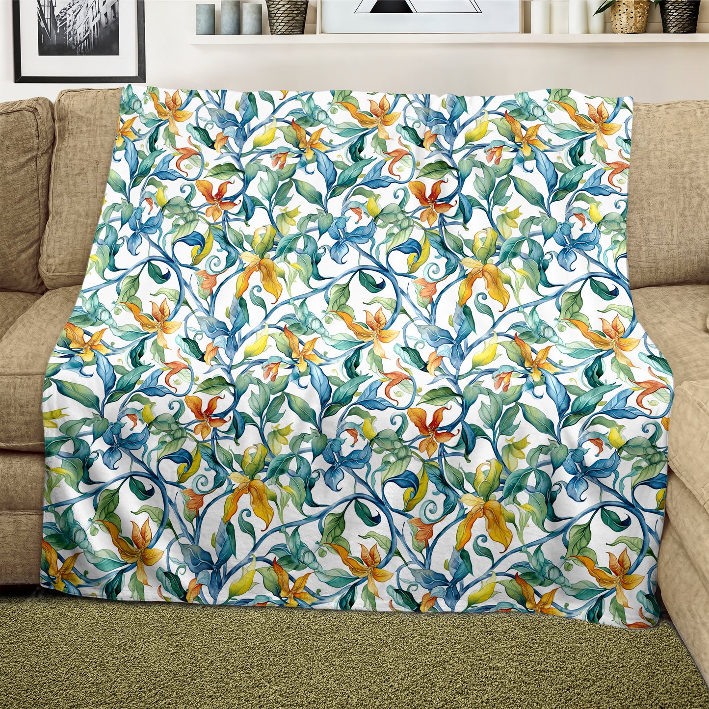 Leaf Party Light Weight Fleece Blanket