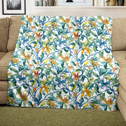 Leaf Party Light Weight Fleece Blanket