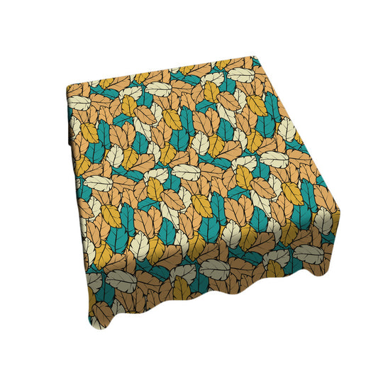 Leafscape Light Orange Green Square Tablecloth
