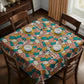Leafscape Light Orange Green Square Tablecloth