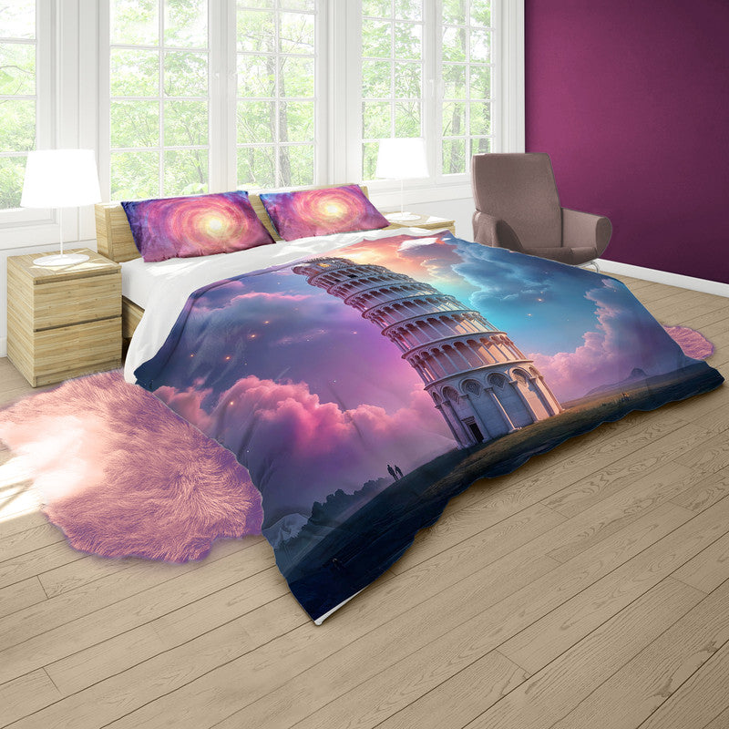 Leaning Tower of Pizza Duvet Cover Set
